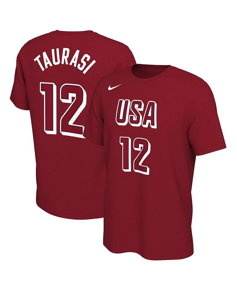 Nike Men's Diana Taurasi Red Usa Basketball 2024 Summer Olympics Name Number T-Shirt