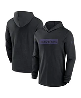 Nike Men's Black Baltimore Ravens Sideline Hoodie Performance Long Sleeve T-Shirt