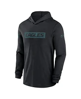 Nike Men's Black Philadelphia Eagles Sideline Hoodie Performance Long Sleeve T-Shirt