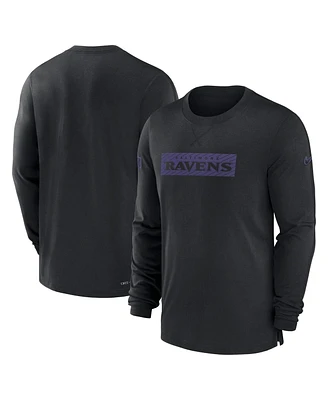 Nike Men's Black Baltimore Ravens Sideline Player Performance Long Sleeve T-Shirt