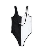 G-iii 4Her by Carl Banks Women's Black/White Detroit Lions Last Stand One-Piece Swimsuit