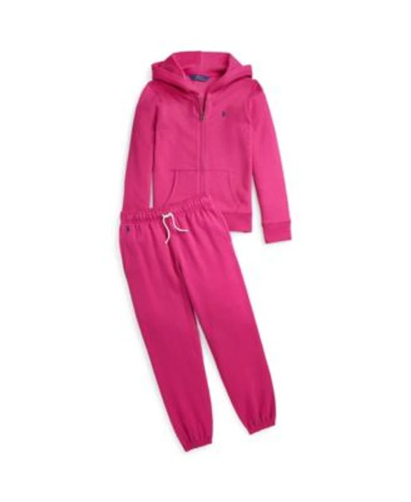 Polo Ralph Lauren Big Girls Fleece Full Zip Hoodie Fleece Jogger Pant Set