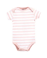 Touched by Nature Baby Girls Organic Cotton Bodysuits, Popsicle, 12-18 Months