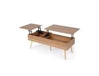 Skonyon 47 Inch Lift Top Coffee Table with 2 Hidden Compartments