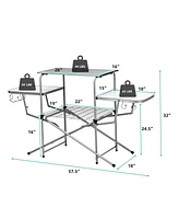 Vebreda Foldable Outdoor Bbq Table Grilling Stand