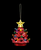 Mr. Christmas 4" Shatterproof Trees Red, Green, Gold Set of 3