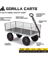 Gorilla Carts Gorilla Cart 1000 Pound Capacity Heavy Duty Steel Mesh Utility Wagon Cart, Gray