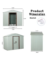 Mondawe 6ft x 5ft Outdoor Metal Storage Shed White