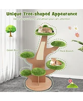 Givimo 50 Inch Pine Shape Cat Tree for Indoor Cats with Sisal Scratching Board