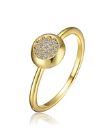 GiGiGirl Sterling Silver 14k Gold Plated Cubic Zirconia Pave Bezel Ring