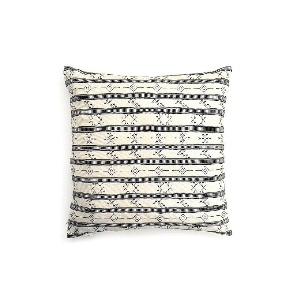 Nimmit Nimmit, White Aztec Print Pillow Cover