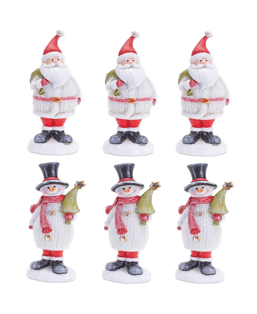 Slickblue Set of 6 Santa and Snowman Decorations – Perfect for Holiday and Winter Festivities