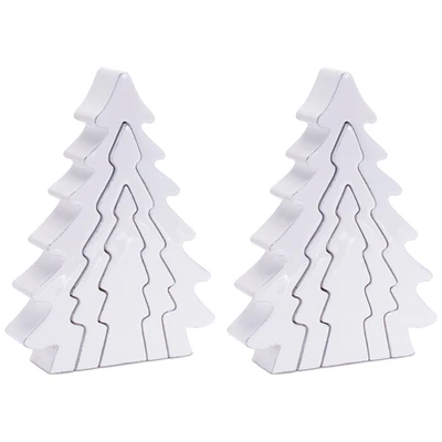 Slickblue Triple Tree Puzzle (Set of 2) 8.5"H Mdf