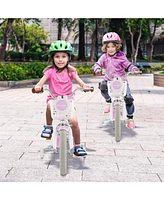 Vebreda 14 Inch Adjustable Kids Bike with 2 Brake System Ages 3-8