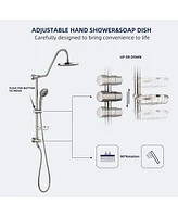 Streamdale Furniture Shower System With Rain Showerhead, 5-Function Hand Showerble Slide Bar And Soap