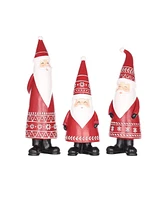 Slickblue Nordic Santa Figurines: Set of 3 Holiday Season Decor Pieces