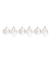 Slickblue Glittered Glass Tree Branch Ornament (Set of 6)