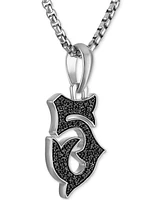 Bulova Marc Anthony Men's Black Diamond Number Pendant Necklace ( ct. t.w.) in Sterling Silver-Plate, 24" + 2" extender