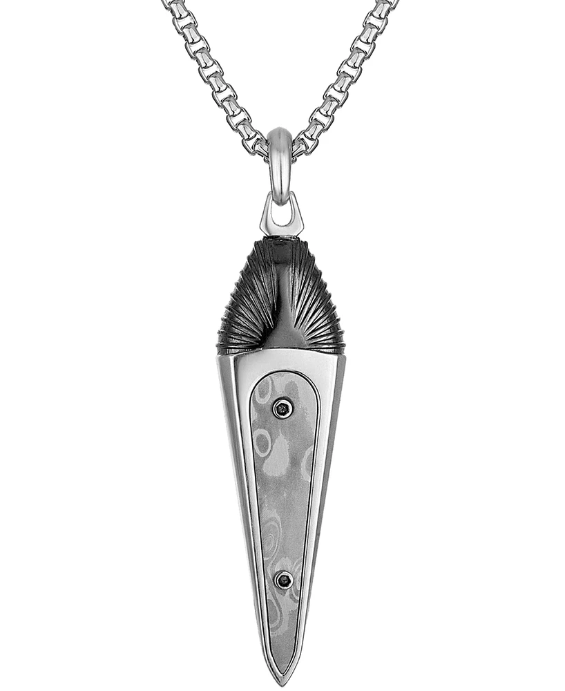 Bulova Marc Anthony Men's Damascus Sword Pendant Necklace in Sterling Silver