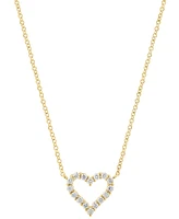 Effy Diamond Open Heart 18" Pendant Necklace (3/8 ct. t.w.) in 14k Gold