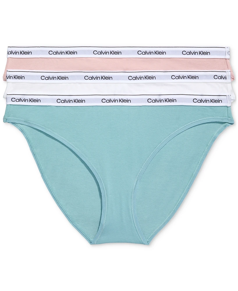 Calvin Klein Women's 3-Pk. Modern Logo Low-Rise Bikini Underwear QD5207