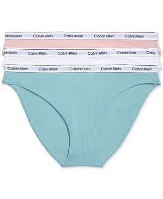 Calvin Klein Women's 3-Pk. Modern Logo Low-Rise Bikini Underwear QD5207