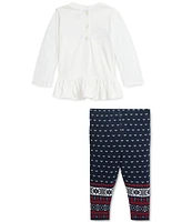 Polo Ralph Lauren Baby Peplum Tee & Printed Jersey Leggings Set