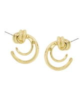 Steve Madden Gold Double Knot Hoop Earrings