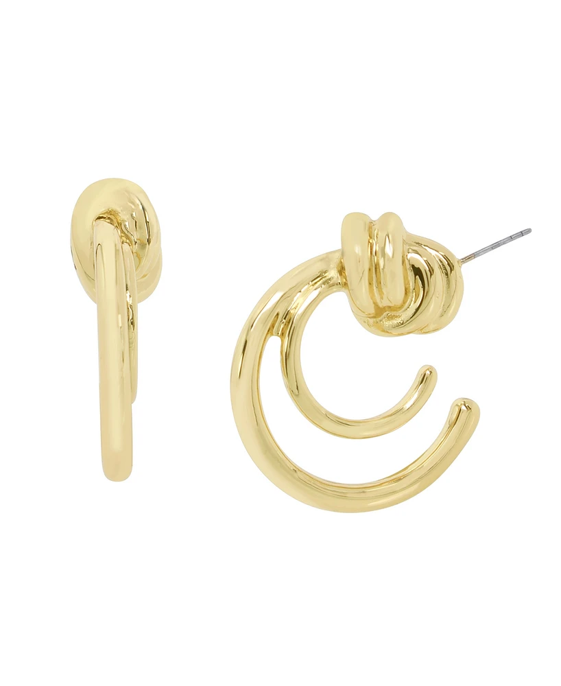 Steve Madden Gold Double Knot Hoop Earrings