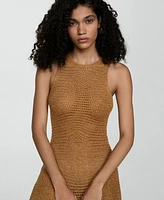 Mango Women's Openwork Lurex Dress