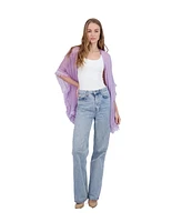 Tahari New York Tahari Women's Lightweight Kimono with Crochet Fringe Trim