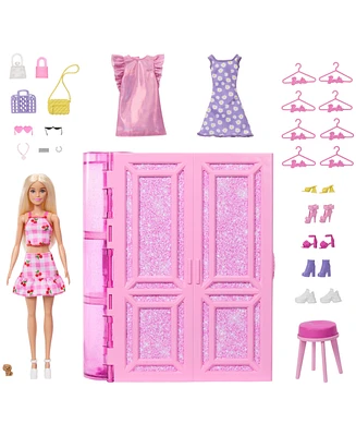 Barbie Dream Closet Toy Playset with Fashion Doll, Clothes, Accessories, 3-ft-Wide with 25+ Pieces