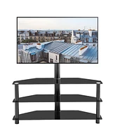 Simplie Fun Multi-Function Tv Stand Height Adjustable Bracket Swivel 3-Tier