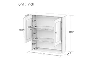 Bathroom Wall Cabinet With Double Mirror Doors And Shelves