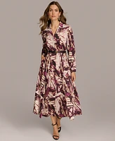 Donna Karan New York Women's Printed Belted Shirtdress