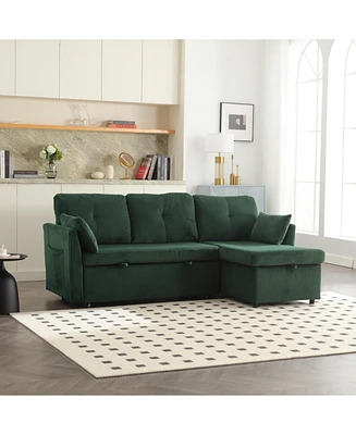 Simplie Fun Spacious Modular Sectional Sofa with Storage