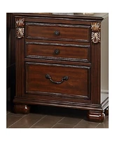 Simplie Fun Bedroom Furniture Traditional Look Unique Wooden Nightstand Drawers Bedside Table Cherry