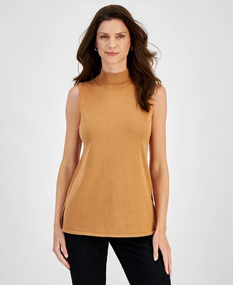 Jm Collection Petite Sleeveless Mock Neck Sweater, Created for Macy's