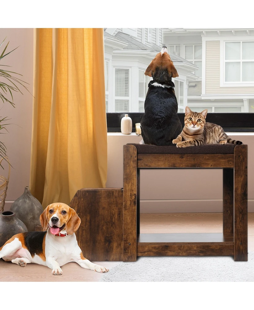 Simplie Fun Multi-Level Pet Bed with Removable Step and Cushion