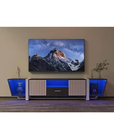 Streamdale Furniture Biplane Shape Led Tv Stand with Remote Control Lights