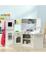 Streamdale Furniture Realistic Toddler Play Kitchen with Lights, Sounds, and Ice Maker