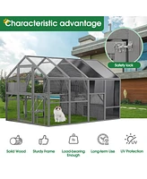 Streamdale Furniture Spacious Outdoor Cat Enclosure with Uv Protection and Play Areas