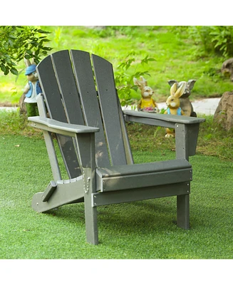 Simplie Fun Folding Adirondack Chair: Durable, Stackable, Ergonomic, All-Weather