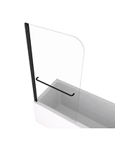 Streamdale Furniture 34" Bath Tub Pivot Shower Screen with Towel Bar