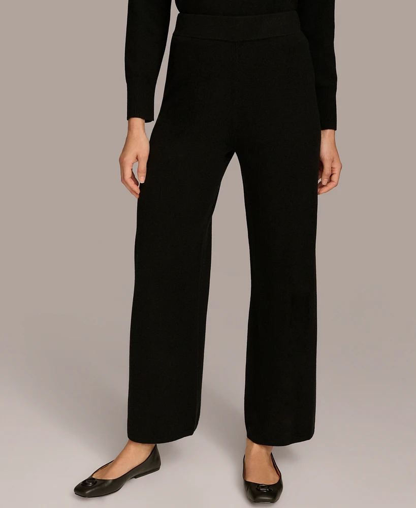 Donna Karan New York Women's Cashmere-Blend Wide-Leg Pants