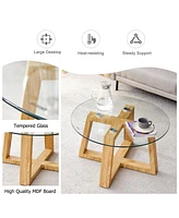 Wood-color Mdf Coffee Table Nature's Simplicity, Modern Elegance