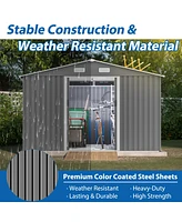 Streamdale Furniture 10x8FT Outdoor Storage Shed with Metal Base & Lockable Doors