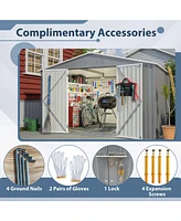 Streamdale Furniture 10x8FT All-Weather Metal Storage Shed with Lockable Doors