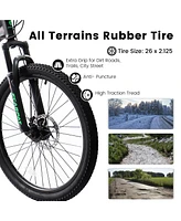 Streamdale Furniture 26" Mountain Bike: 21-Speed, Steel Frame, Disc Brakes, Front Fork, Shock Absorber
