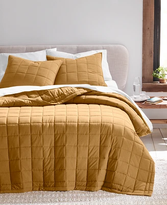 Oake Stonewashed Check Coverlet Set, Full/Queen, Exclusively at Macy's